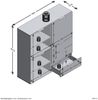 FMD Möbel - DARK 2 - Kommode m. 3 Türen u. 3 SK - melaminharzbeschichtete Spanplatte - schwarz - 99,1 x 101,2 x 31,5cm Bild 4