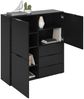 FMD Möbel - DARK 2 - Kommode m. 3 Türen u. 3 SK - melaminharzbeschichtete Spanplatte - schwarz - 99,1 x 101,2 x 31,5cm Bild 5