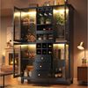 i@home Hochschrank Weinschrank mit App-gesteuerter LED, 3 Schubladen, Weinglas- & Flaschenhalter Bild 2