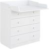 Wickelkommode 800 Shefa Kids, weiß, mit abnehmbarem Wickelaufsatz, 4 Schubladen, Spanplatte, 80x48x92cm Bild 2