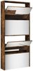 vidaXL Schuhschrank mit Spiegel 4 Fächer Räuchereiche 63x17x134 cm 3228277 Bild 4