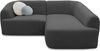 DOMO. collection Ecksofa 100 026, kleine Couch in L-Form, mit Taschenfederkern, organische Form, Sofa, Polsterecke, Eckcouch, Polstergarnitur 216 x 196 x 76 cm (BxTxH), dunkelgrau Bild 5