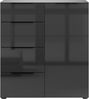 Kommode >style< in anthrazit matt - Anthrazitglas - 90x98,7x40cm (BxHxT) Bild 3