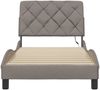 vidaXL Bettgestell mit LED ohne Matratze Taupe 90x200 cm Stoff 3310647 Bild 5