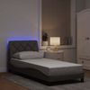 vidaXL Bettgestell mit LED ohne Matratze Taupe 90x200 cm Stoff 3310647 Bild 1