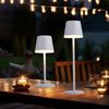 LED Solarleuchte, Tischlampe, Metall, Weiß, IP44, H 41 cm Bild 2