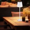 LED Solarleuchte, Tischlampe, Metall, Weiß, IP44, H 41 cm Bild 5