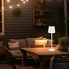 LED Solarleuchte, Tischlampe, Metall, Weiß, IP44, H 41 cm Bild 3