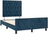 Einzelbettgestell Design für Erwachsene ohne Matratze Dunkelblau 120x190 cm Samt d4370e Bild 3