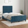 Einzelbettgestell Design für Erwachsene ohne Matratze Dunkelblau 120x190 cm Samt d4370e Bild 2