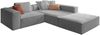 KAWOLA Sofa CARMO Ecksofa Stoff grau mit Hocker Recamiere rechts 68 x 191 x 306 cm Bild 3