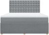 vidaXL Boxspringbett mit Matratze Hellgrau 180x200 cm Stoff 3292149 Bild 4