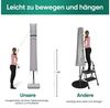 Sekey Sonnenschirm 300x300 cm Sonnenschirm Holzoptik Gartenschirm Knickbar, UPF 50+, LxB: 300x300 cm, Doppeltes Seilzugsystem, Neigungsverstellung, für Garten Bild 3
