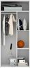 Dmora Kleiderschrank 2 Türen Firmin, Schlafzimmermöbel, Schrank, Garderobe, 90x53 h202 cm, Weiß und Eiche Bild 4