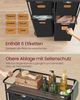 VASAGLE Wäschesortierer, Wäschetrenner mit Rädern, 150 L, Wäschekörbe, beweglicher Wäschewagen mit Ablage, 4 abnehmbare Taschen, 6 Etiketten, tintenschwarz-kastanienbraun Bild 4