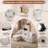 Ecksofa Bett Beige aus Flanell, ausziehbar mit Regal & USB-Anschluss, 214x131x87 cm Bild 5