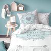 MTOnlinehandel Bettwäsche Lieblingsplatz 135x200 oder 155x220 + 80x80 cm, 100 % Baumwolle, Biber, 2 teilig, Blumen, Herz & Spruch, Bettwäsche-Set Flanell Teenager & Erwachsene Bild 3