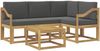 vidaXL Outdoor-Sofagarnitur mit Kissen 5 pcs Weiß und Anthrazit 3387611 Bild 2