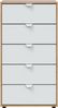 Dmora Kommode Praha, Mehrzweckkommode, Schlafzimmerkommode, Schrank mit Schubladen, 60x40 h109 cm, Weiß und Knoteneiche Bild 5