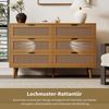 Refined Living Sideboard Kommode mit 6 Schubladen, Schubladenschrank aus Holz mit Metallgriffe (Maße: B120/H76.5/T40 cm, Schubladenkommode Rattan-Optik, Holzkommode, Hochwertige Materialien und Verarbeitung, 1 St, Sideboard Highboard mit viel Stauraum,... Bild 2