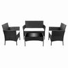 Furnify Gartenlounge-Set STEINHOF 4-teilig Gartenmöbel Set mit Sofa, 2 Sesseln & Glastisch, (Set, 4-tlg, Sofa, 2x Sessel, 1x Tisch, Sitzkissen), Mit Sitzkissen inklusive Bild 2