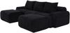 3-Sitzer-Sofa aus Cord 268x174x80 cm mit Cupholder & Seitentasche, schwarz Bild 5