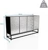 hjh LIVING Kommode METALLIO Sideboard H/B/T: 80.0 x 140.0 x 37.0 cm, Sideboard mit zwei Doppeltüren, Höhe der Einlegeböden verstellbar Bild 3
