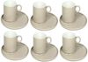 Elegante Kaffeetassen 12-teilig aus Porzellan mit Unterteller - 220 ml Taupe Bild 2