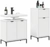 vidaXL Badezimmermöbel-Set mit Regal 2 pcs Weiß Sperrholz und Metall 3393093 Bild 3