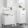 vidaXL Badezimmermöbel-Set mit Regal 2 pcs Weiß Sperrholz und Metall 3393093 Bild 4