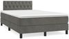 vidaXL Boxspringbett mit Matratze Dunkelgrau 120x200 cm Samt, Härtegrad: H2 Bild 2
