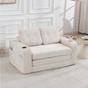 HAUSS SPOLE Schlafsofa mit Umbaufunktion,Modulares Bodensofa Zweisitzer,Wohnzimmer Cord Beige, Zweisitziges Sofa mit Seitentaschen und Getränkehaltern, umbaubarer Doppel-Sitzsack mit gesteppten Kissen und Rückenlehne Bild 3