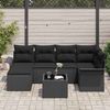 vidaXL Gartensofa-set mit Kissen 7 pcs Schwarz Poly-Rattan 3345443 Bild 3
