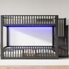 Flieks Etagenbett, Metallbett Kinderbett 140x200 cm mit LED-Beleuchtung, oberem Lattenrost Bild 3