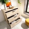 Dmora Alic Kommode, Nachttischkommode, Kommode mit 3 Schubladen, 70x45h72 cm, Eiche Bild 4