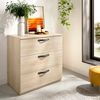 Dmora Alic Kommode, Nachttischkommode, Kommode mit 3 Schubladen, 70x45h72 cm, Eiche Bild 2
