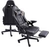 Gaming Stuhl im modernen Racing-Design mit ausziehbarer Fußstütze Gaming Chair mit verstellbaren Design Armlehnen ergonomischer Schreibtischstuhl mit extra Stützkissen Schwarz/Military -Grün Bild 4
