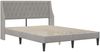 vidaXL Bettgestell mit Matratze Hellgrau 120 x 190 cm Samt 3414783 Bild 4