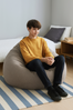 AD.CON Sitzsack mit ECO Füllung, Dunkelgrau, 80 x 90 x 50 185L, EPS-Perlen Bild 2