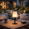 3x LED Solarleuchte, Tischlampe, schwarz weiß, H 31 cm Bild 3