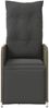 vidaXL Gartensessel Verstellbar mit Kissen Grau Poly Rattan 365697 Bild 4