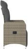 vidaXL Gartensessel Verstellbar mit Kissen Grau Poly Rattan 365697 Bild 5