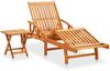 vidaXL Sonnenliege mit Tisch und Auflage Akazie Massivholz 3061620 Bild 2