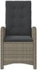 Gartensessel 2er Set, Gartenstuhl mit Kissen Verstellbar Grau Poly Rattan Bild 5