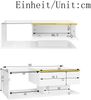 Merax 90 cm Couchtisch, Hochglanz-Weiß. Beistelltische, Couchtische mit Glas und LED-Effekt Bild 4