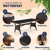 CASARIA® Polyrattan Gartentisch WPC 190x90x75cm braun Bild 3