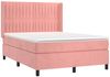 vidaXL Boxspringbett mit Matratze Rosa 140x190 cm Samt 3132800 Bild 3