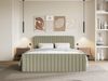 Selsey 'Saliano' Boxspringbett mit Bettkasten, Topper und Chenille-Bezug, Olivgrün, 200x200 cm Bild 2