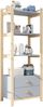 Merax 180cm Standregal, 2 Schubladen, 4 Ebenen Bücherregal, Kieferrahmen, Vollholzgriffen, für Wohnzimmer, Schlafzimmer, Bücherzimmer, blau+natürliches Holz Bild 5