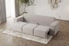 Sofa Designersofa ESTELLE 3-Sitzer mit Schlaffunktion in Stoff Poso Beige Bild 4
